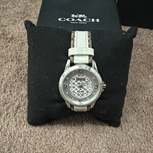 Coach Silver and Tan Watch